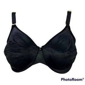 * Lilyette 34D Black satin underwire bra lined